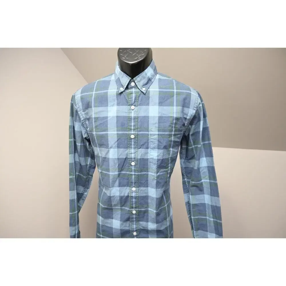 J‎ Crew Dress Shirt Heathered Cotton Plaid Long Sleeve Button Up Mens Medium